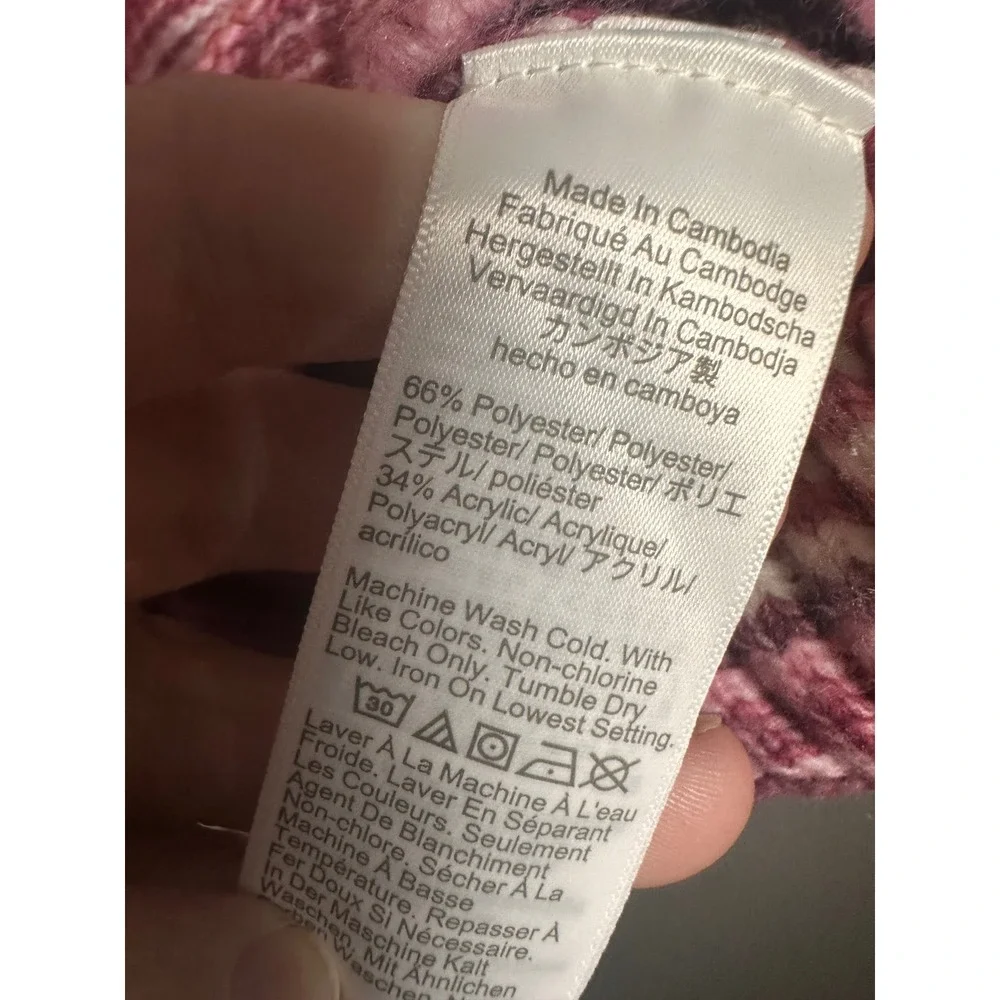 J.Crew Space-Dyed Mockneck Sweater Burgundy Quartz Striped CN689 XXL Womens - Picture 4 of 6